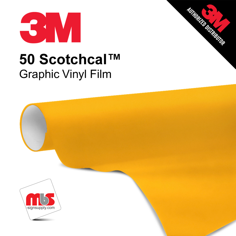 30'' x 50 Yards 3M™ Series 50 Scotchcal Gloss Sunflower 5 Year Unpunched 3 Mil Calendered Graphic Vinyl Film (Color Code 027)